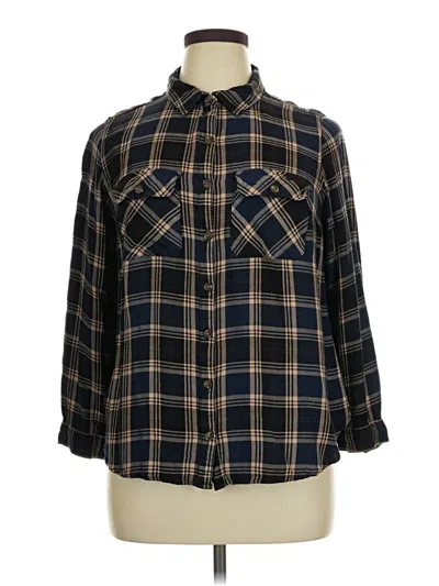 Pre-owned Terra & Sky Long Sleeve Button Down Shirt In Blue