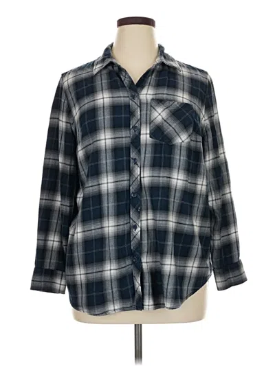 Pre-owned Terra & Sky Long Sleeve Button Down Shirt In Blue