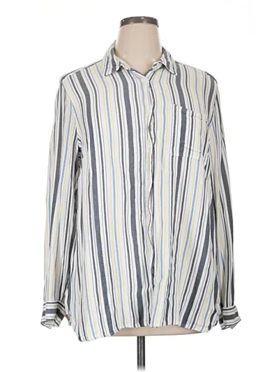 Pre-owned Terra & Sky Long Sleeve Button Down Shirt In Ivory