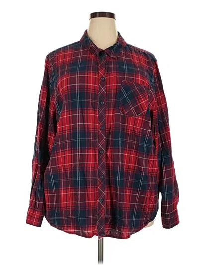 Pre-owned Terra & Sky Long Sleeve Polo Shirt In Red