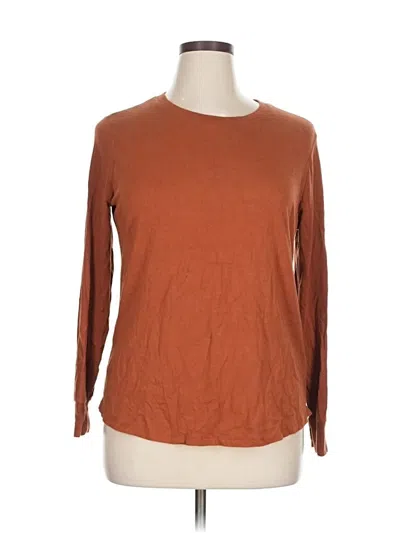 Pre-owned Terra & Sky Long Sleeve T-shirt In Brown