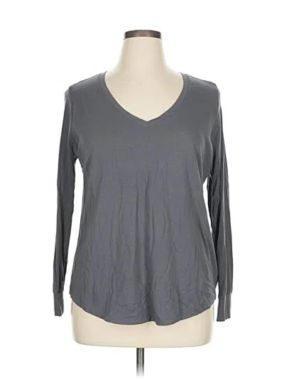 Pre-owned Terra & Sky Long Sleeve T-shirt In Gray