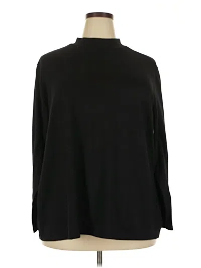 Pre-owned Terra & Sky Long Sleeve Top Black Turtleneck Tops