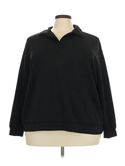 Pre-owned Terra & Sky Long Sleeve Top Black Turtleneck Tops