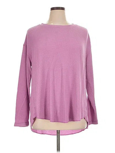 Pre-owned Terra & Sky Long Sleeve Top Purple Boatneck Tops
