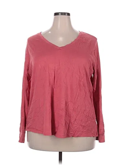 Pre-owned Terra & Sky Long Sleeve T-shirt In Burgundy