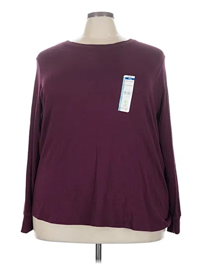 Terra & Sky Long Sleeve T-shirt In Burgundy