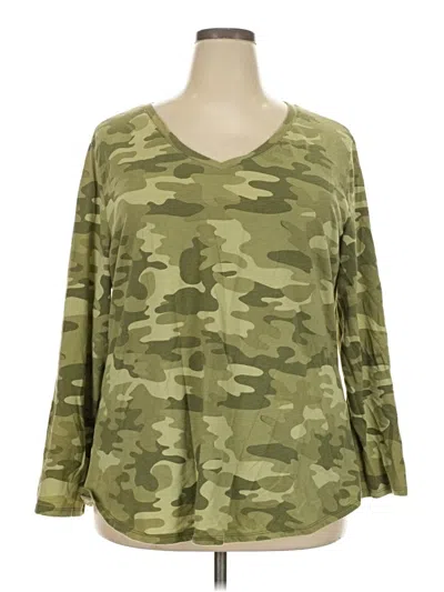 Pre-owned Terra & Sky Long Sleeve T-shirt In Green