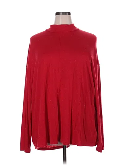 Pre-owned Terra & Sky Long Sleeve Turtleneck In Red