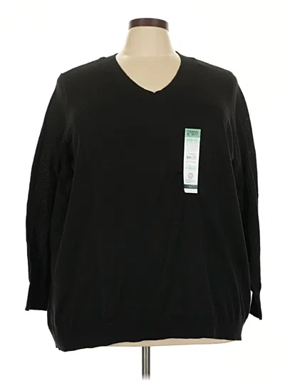 Pre-owned Terra & Sky Pullover Sweater In Black