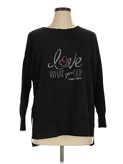 Pre-owned Terra & Sky Pullover Sweater In Black