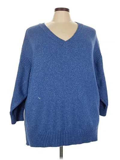 Pre-owned Terra & Sky Pullover Sweater In Blue