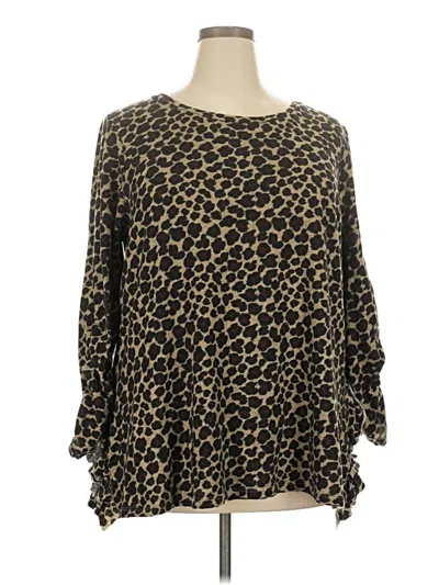 Pre-owned Terra & Sky Pullover Sweater In Brown