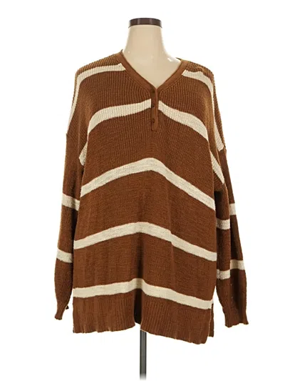 Pre-owned Terra & Sky Pullover Sweater In Brown