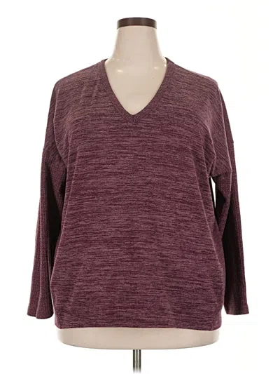 Pre-owned Terra & Sky Pullover Sweater In Burgundy