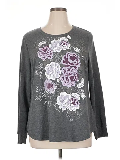 Pre-owned Terra & Sky Pullover Sweater In Gray