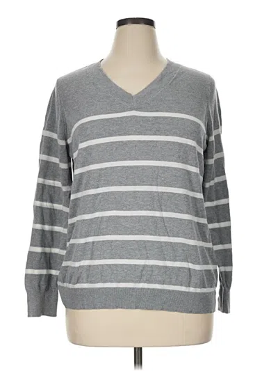 Pre-owned Terra & Sky Pullover Sweater In Gray