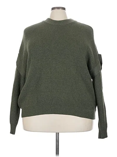 Pre-owned Terra & Sky Pullover Sweater In Green