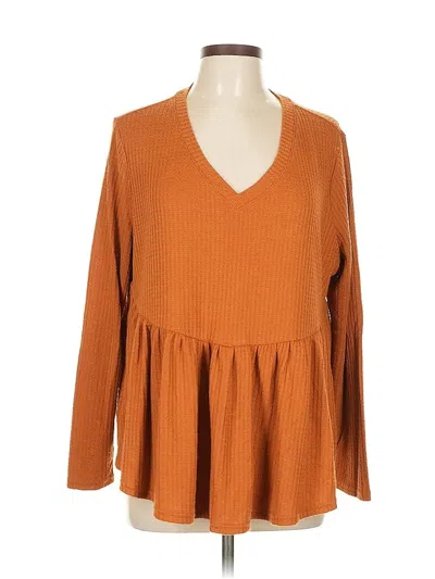 Pre-owned Terra & Sky Pullover Sweater In Orange
