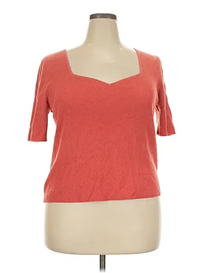 Pre-owned Terra & Sky Pullover Sweater In Orange