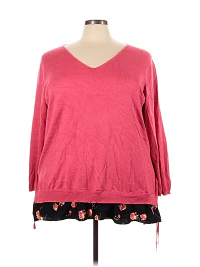 Pre-owned Terra & Sky Pullover Sweater In Pink