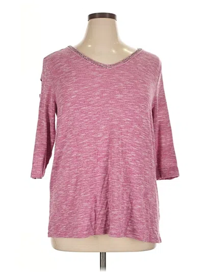 Pre-owned Terra & Sky Pullover Sweater In Pink