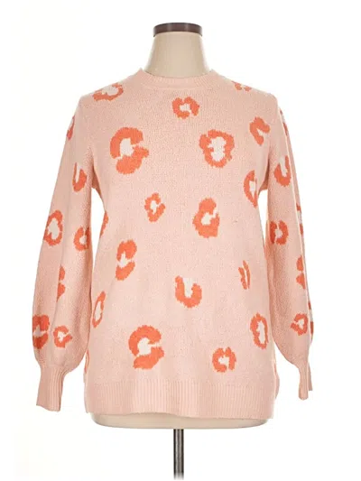 Pre-owned Terra & Sky Pullover Sweater In Pink