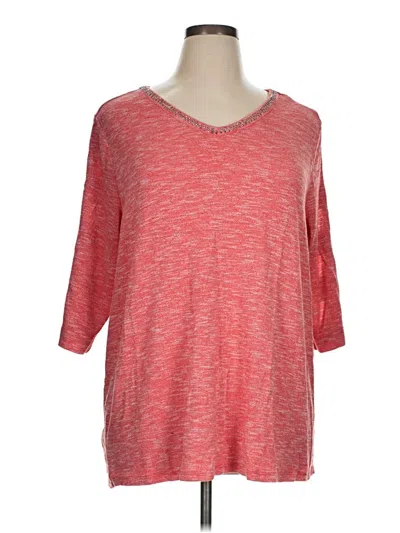 Pre-owned Terra & Sky Pullover Sweater In Red