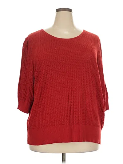 Pre-owned Terra & Sky Pullover Sweater In Red