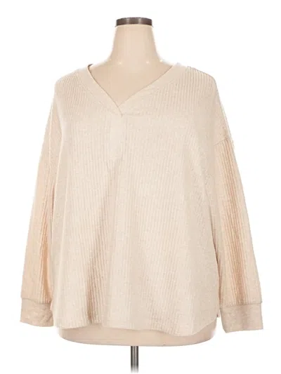 Pre-owned Terra & Sky Pullover Sweater In Tan