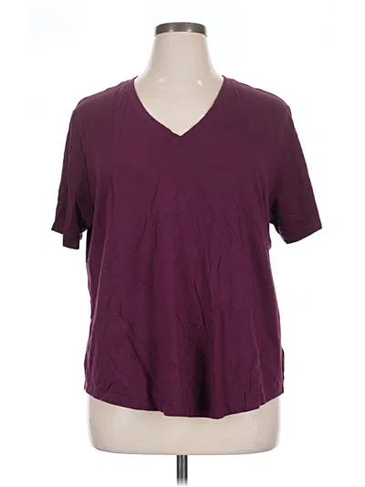 Pre-owned Terra & Sky Short Sleeve T-shirt In Burgundy