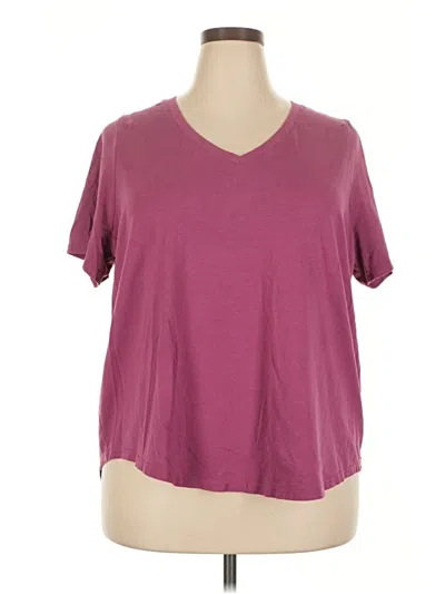 Pre-owned Terra & Sky Short Sleeve T-shirt In Burgundy