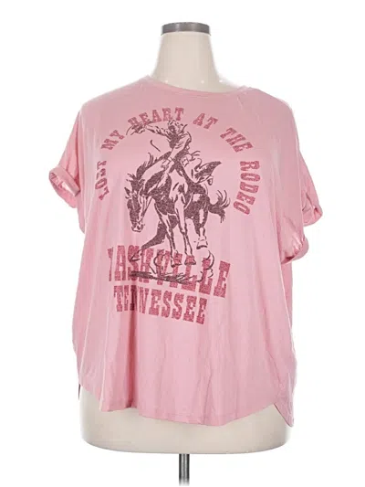 Pre-owned Terra & Sky Short Sleeve T-shirt In Pink