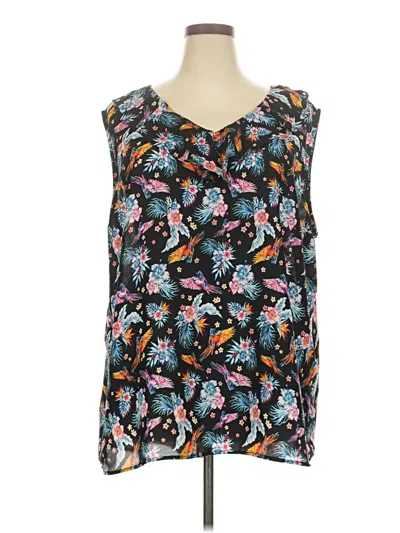 Pre-owned Terra & Sky Sleeveless Blouse In Black