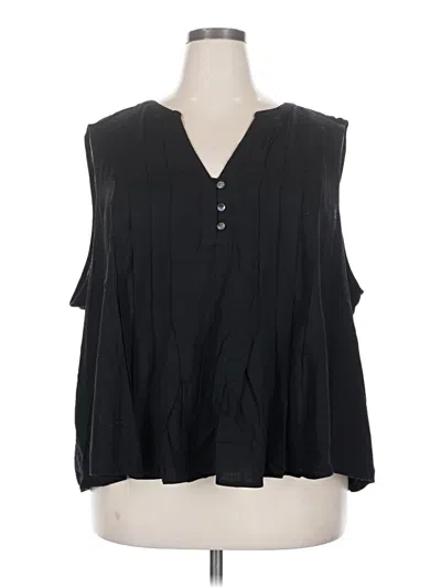 Pre-owned Terra & Sky Sleeveless Blouse In Black