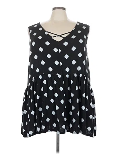 Pre-owned Terra & Sky Sleeveless Blouse In Black