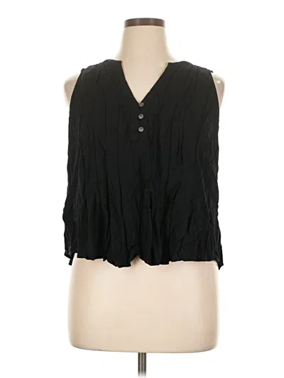 Pre-owned Terra & Sky Sleeveless Blouse In Black