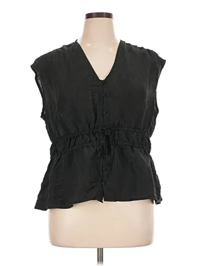 Pre-owned Terra & Sky Sleeveless Blouse In Black