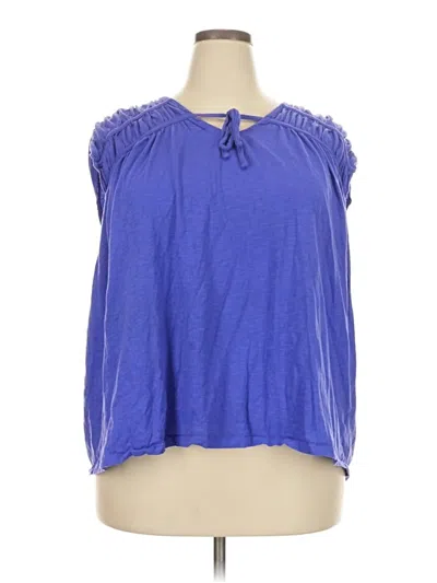 Pre-owned Terra & Sky Sleeveless Blouse In Blue