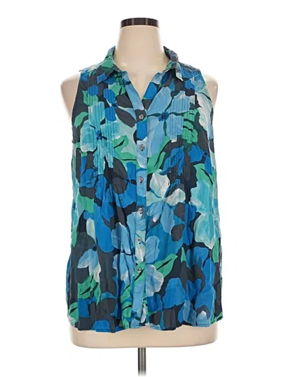 Pre-owned Terra & Sky Sleeveless Blouse In Blue