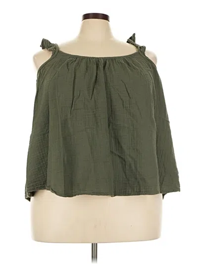 Pre-owned Terra & Sky Sleeveless Blouse In Green