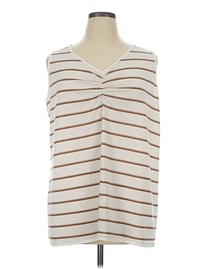 Pre-owned Terra & Sky Sleeveless Blouse In Ivory