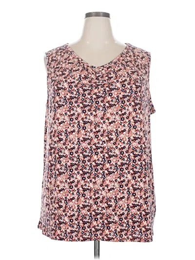 Pre-owned Terra & Sky Sleeveless Blouse In Pink