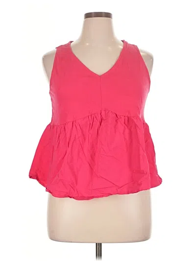 Pre-owned Terra & Sky Sleeveless Blouse In Pink