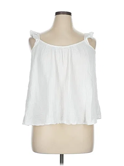 Pre-owned Terra & Sky Sleeveless Blouse In White
