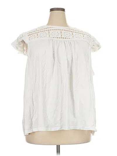 Pre-owned Terra & Sky Sleeveless Blouse In White