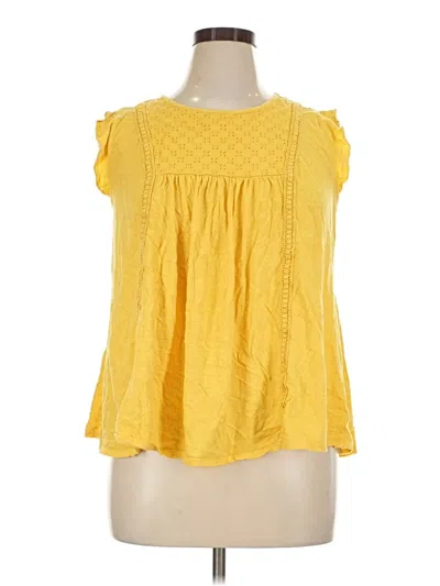 Pre-owned Terra & Sky Sleeveless Blouse In Yellow