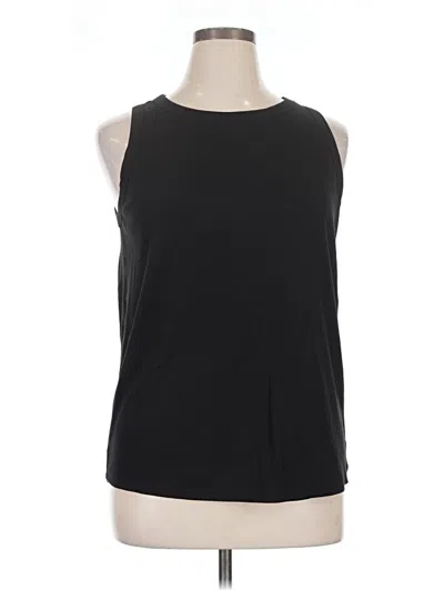 Pre-owned Terra & Sky Sleeveless Top Black Halter Neckline Tops