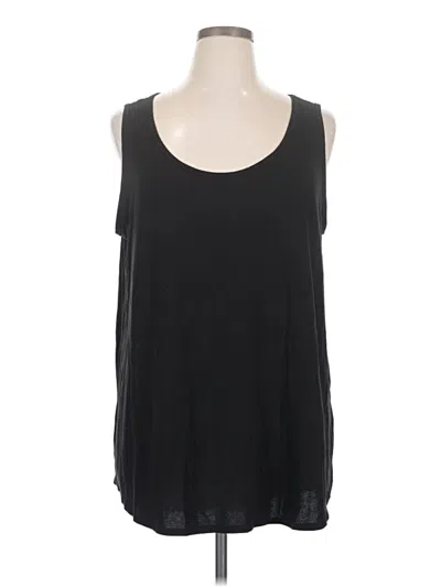 Pre-owned Terra & Sky Sleeveless Top Black Scoop Neck Tops