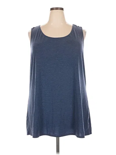 Pre-owned Terra & Sky Sleeveless Top Blue Cold Shoulder Neckline Tops